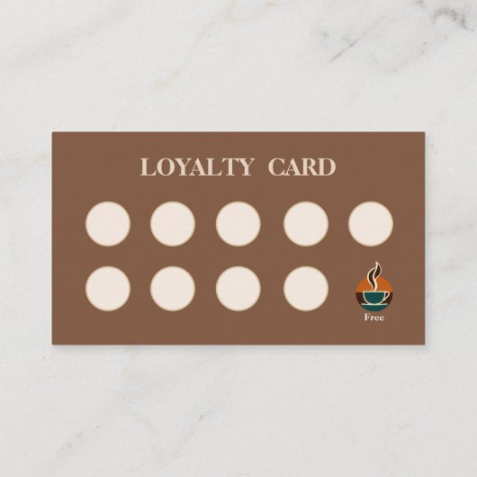 Modern simple coffee Shop Loyalty Card 名刺 (裏面)