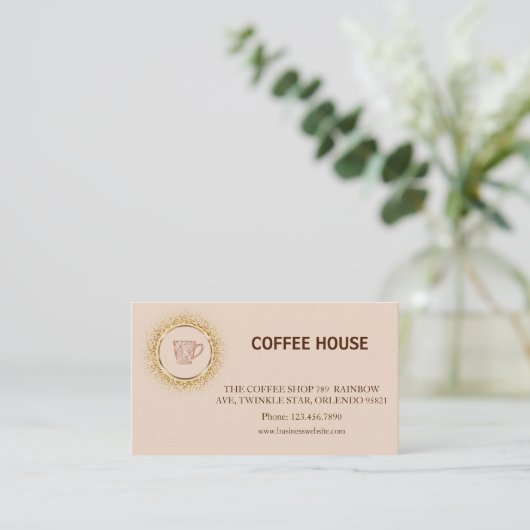 Modern simple coffee Shop Loyalty Card 名刺 (スタンド正面)