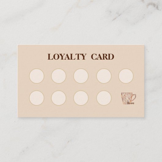 Modern simple coffee Shop Loyalty Card 名刺 (裏面)