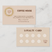 Modern simple coffee Shop Loyalty Card 名刺 (正面/裏面)