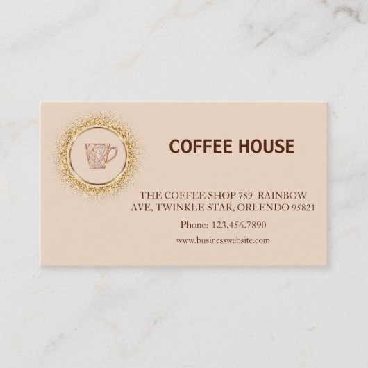 Modern simple coffee Shop Loyalty Card 名刺 (正面)