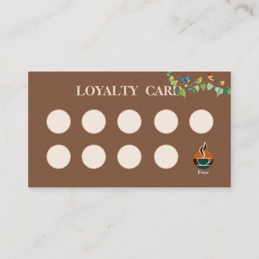 Modern simple coffee Shop Loyalty Card 名刺 (裏面)