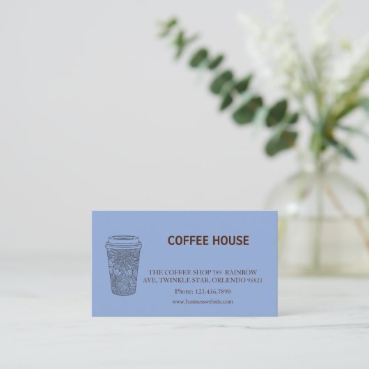 Modern simple coffee Shop Loyalty Card 名刺 (スタンド正面)