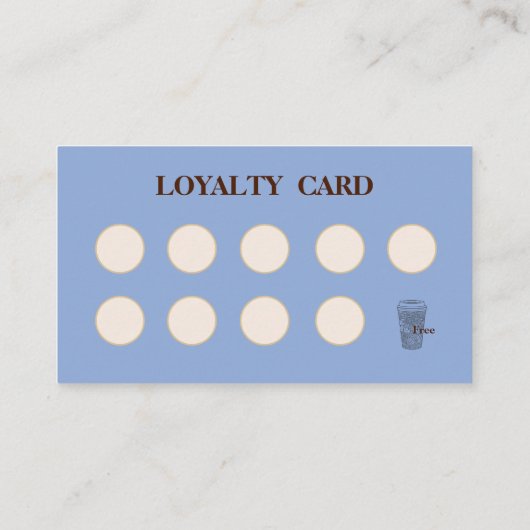 Modern simple coffee Shop Loyalty Card 名刺 (裏面)