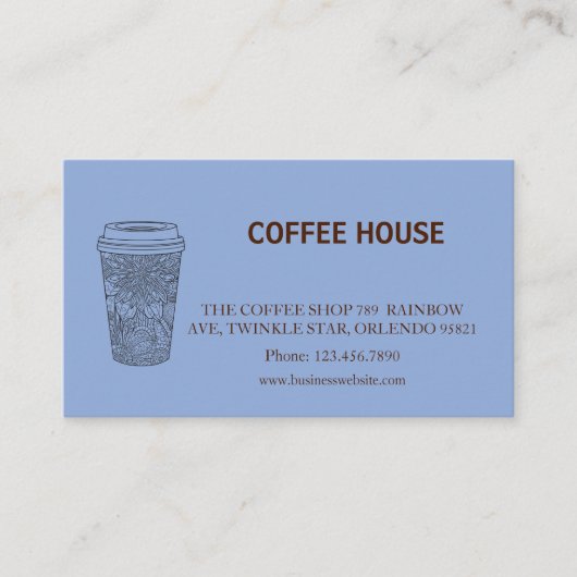 Modern simple coffee Shop Loyalty Card 名刺 (正面)