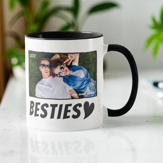 Modern Simple Comic Bestie Best Friends BFF Photo マグカップ