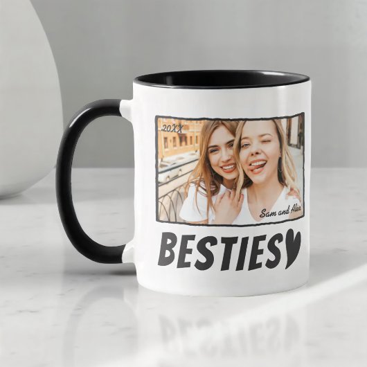 Modern Simple Comic Bestie Best Friends BFF Photo マグカップ