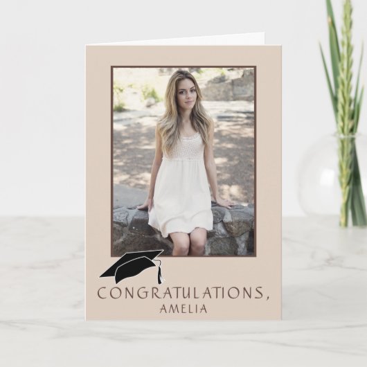 Modern Simple Congratulations Graduation Photo カード (正面)