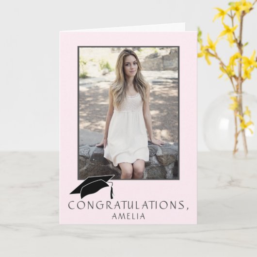 Modern Simple Congratulations Graduation Photo カード (黄色い花)