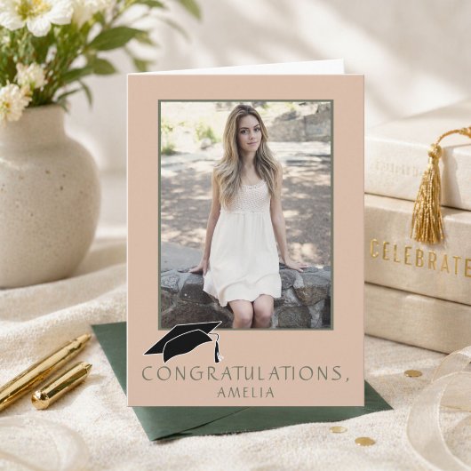 Modern Simple Congratulations Graduation Photo カード