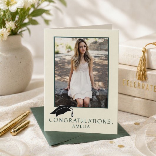 Modern Simple Congratulations Graduation Photo カード