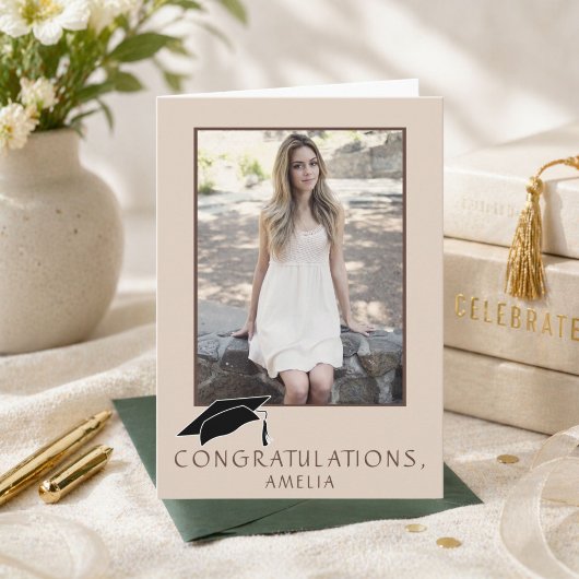 Modern Simple Congratulations Graduation Photo カード