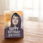 Modern Simple Cool Custom Photo Birthday Greeting カード