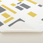 Modern, simple, cool geometric yellow gray pattern シェルパブランケット (3/4)