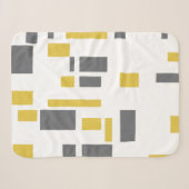 Modern, simple, cool geometric yellow gray pattern シェルパブランケット (正面(横))