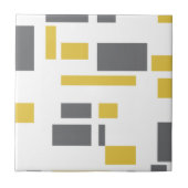 Modern, simple, cool geometric yellow gray pattern タイル (正面)