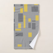 Modern, simple, cool geometric yellow gray pattern ハンドタオル (ハンドタオル)