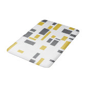 Modern, simple, cool geometric yellow gray pattern バスマット (アングル)