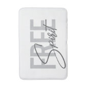 Modern, simple, cool typography of Free Spirit バスマット (正面縦)