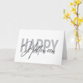 Modern, simple, cool typography of Happy Halloween カード (黄色い花)