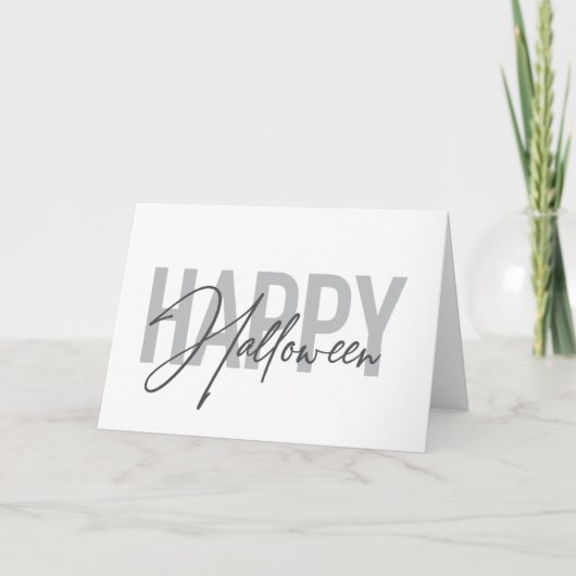 Modern, simple, cool typography of Happy Halloween カード (正面)