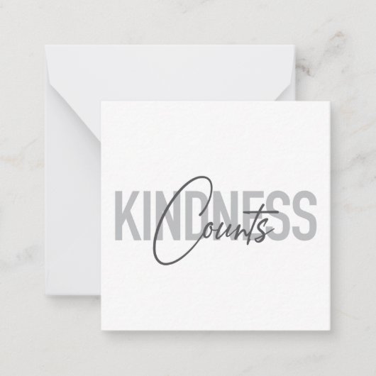 Modern, simple, cool typography of Kindness Counts ノートカード (正面)