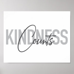 Modern, simple, cool typography of Kindness Counts ポスター