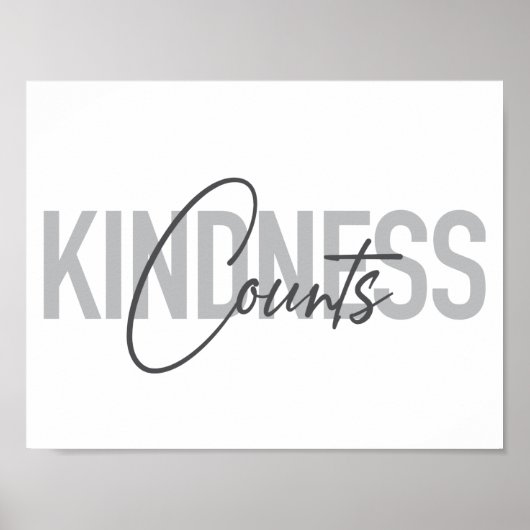 Modern, simple, cool typography of Kindness Counts ポスター (正面)
