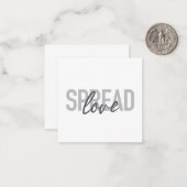Modern, simple, cool typography of Spread Love ノートカード (正面/裏面インサイチュ)