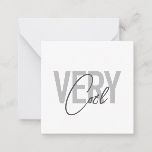 Modern, simple, cool typography of Very Cool ノートカード (正面)