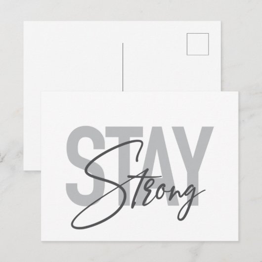 Modern, simple, cool urban typography Stay Strong ポストカード (正面/裏面)