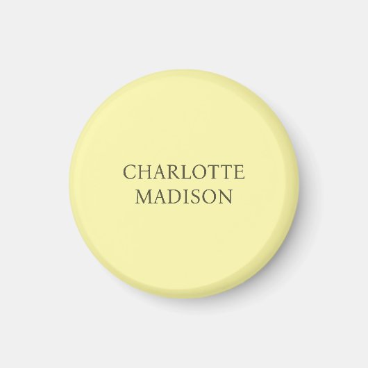 Modern Simple Cream Trendy Minimalist Plain Name マグネット (正面)