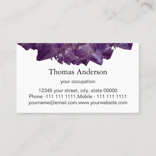 Modern Simple Crystal Gem Trendy 名刺 (裏面)