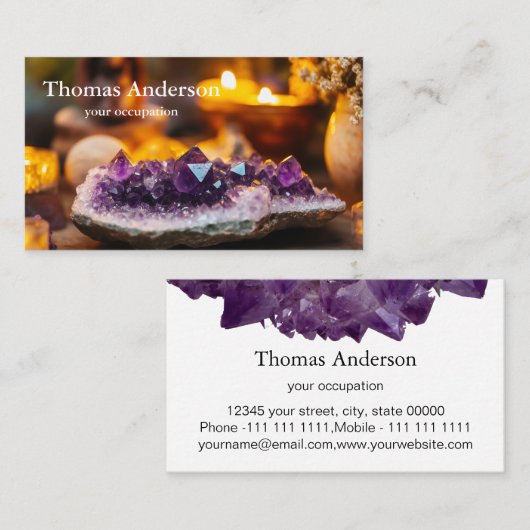 Modern Simple Crystal Gem Trendy 名刺 (正面/裏面)