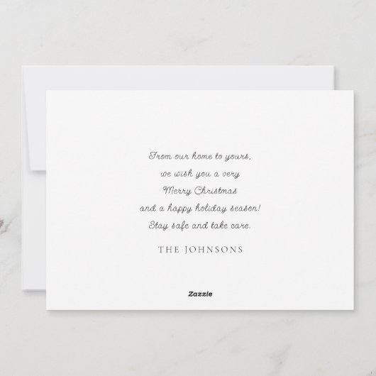 Modern Simple Cursive Script Greeting Family Photo シーズンカード (裏面)