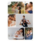 Modern Simple Custom 6 Photo Collage Magnet マグネット (縦)