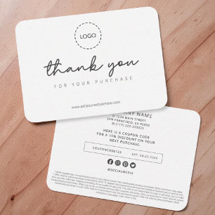 Modern Simple Custom Business Logo Coupon Promo コーリングカード
