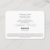 Modern Simple Custom Business Logo Coupon Promo コーリングカード (裏面)