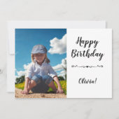 Modern Simple Custom Photo Birthday Greeting Card 招待状 (正面)