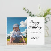 Modern Simple Custom Photo Birthday Greeting Card 招待状 (スタンド正面)