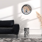 Modern Simple Custom Photo Monogram 壁時計