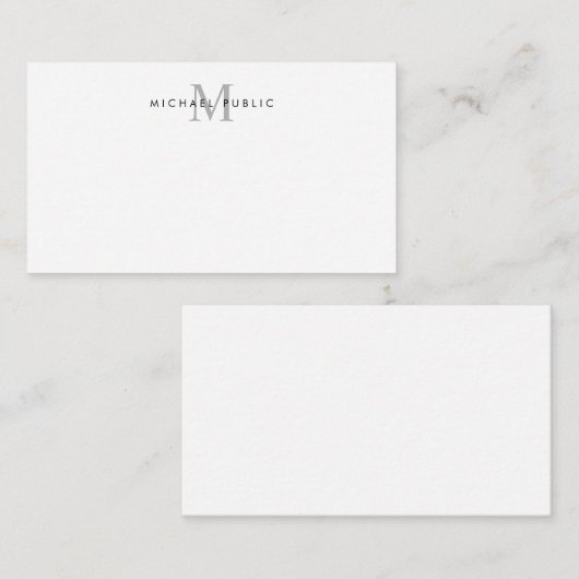Modern Simple Custom Template Initial Monogram ノートカード (正面/裏面)