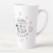 Modern Simple Daughter Birthday Design カフェラテマグ (右)