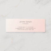 Modern Simple Design Blush Pink Template Trendy スキニー名刺 (裏面)