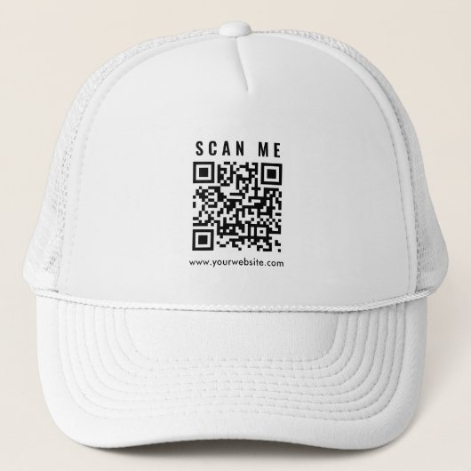 Modern Simple Design Elegant QR Code Scan Me キャップ (正面)