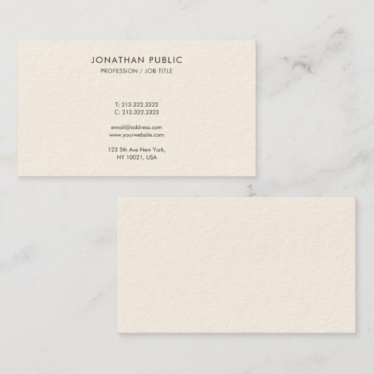 Modern Simple Easy to Make Template Luxurious 名刺 (正面/裏面)