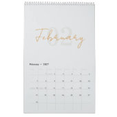 Modern Simple Elegant 2026 Calendar カレンダー (2月 2027)