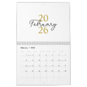 Modern Simple Elegant 2026 Calendar カレンダー (2月 2026)