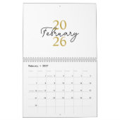 Modern Simple Elegant 2026 Calendar カレンダー (2月 2027)