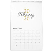 Modern Simple Elegant 2026 Calendar カレンダー (2月 2027)